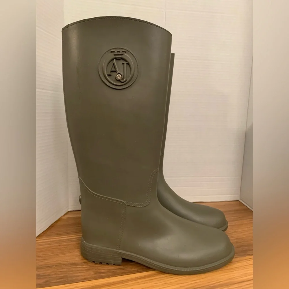 Armani Exchange Tall Rain Boots size 7